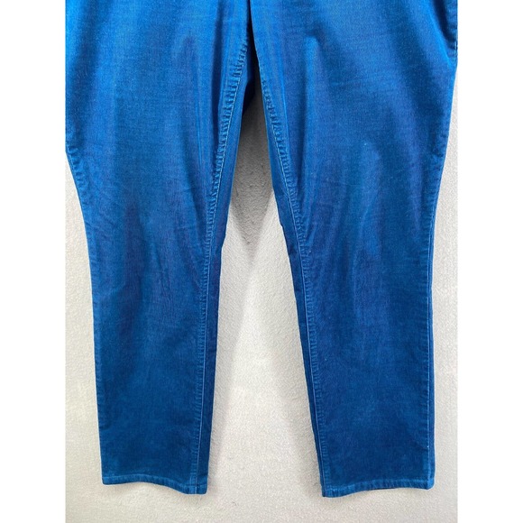 LL Bean Pants Womens Sz 18T Tall Blue Corduroy Straight Leg Favorite Fit Stretch - Picture 3 of 12